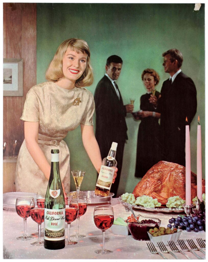 retro ad for rosé wine