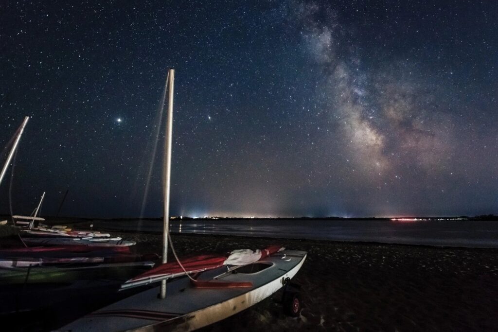 The starry night sky in Nantucket