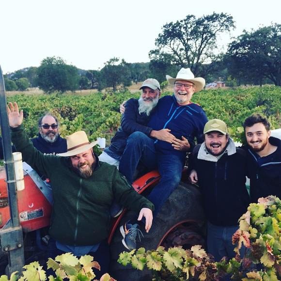 winery team in the vineyard